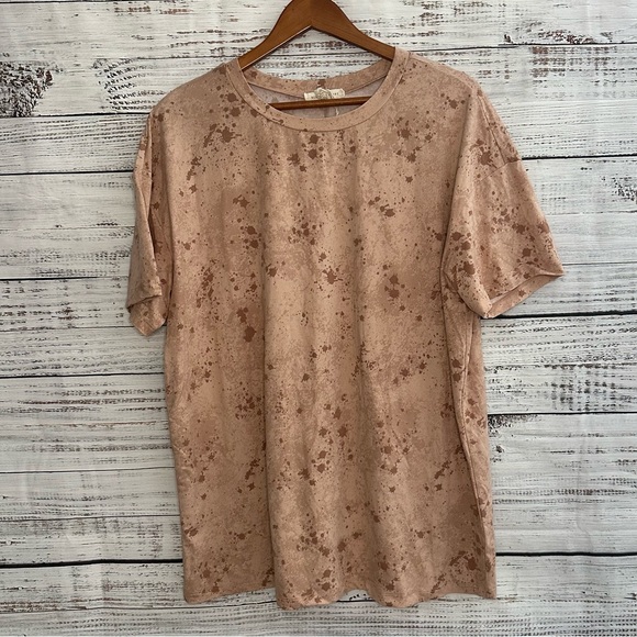 2 Piece Set Oversized Tee Biker Short Splatter Soft Lounge Outfit Gilded Intent - Picture 5 of 12